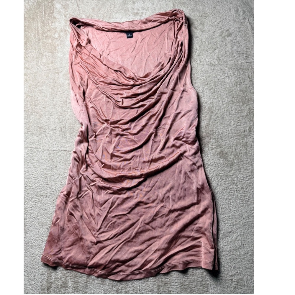 Ann Taylor Womens Cowl Neck Draped‎ Top Dusty Rose  S Office Siren Mob Wife 90s